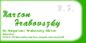 marton hrabovszky business card
